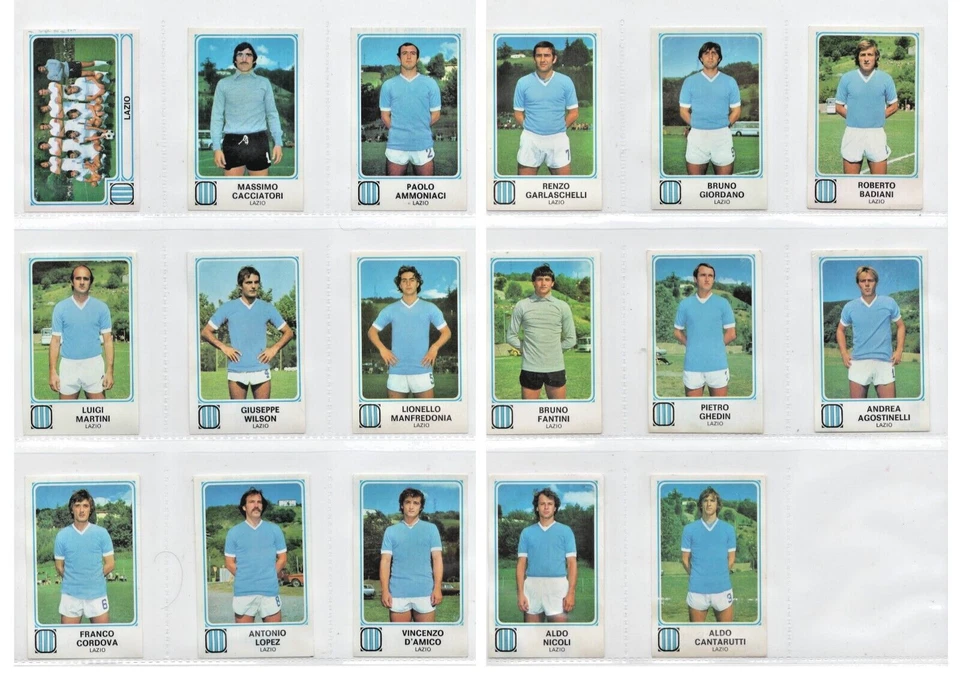 FIGURINE CALCIATORI PANINI 1978/79 SQUADRA LAZIO COMPLETA 17 FIGURINE RECOVERED - Immagine 1 di 1