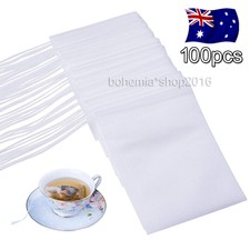 100X Empty tea bag Heat sealing filter paper clean Loose bags String Teabag Herb