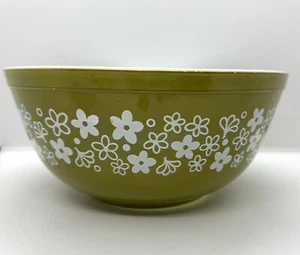 Vintage Pyrex grün Frühlingsblüte Crazy Daisy #403 2,5 Quart Rührschüssel USA - Bild 1 von 6