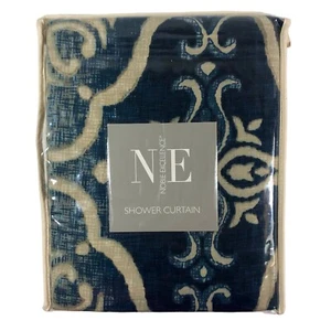 NOBLE EXCELLENCE Duschvorhang Medaillon Blau Beige Neu mit Etikett - Bild 1 von 12
