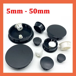 Tappi estremità di copertura in plastica rotonda inserti tubo nero spina bung 5 mm - 50 mm - Foto 1 di 52