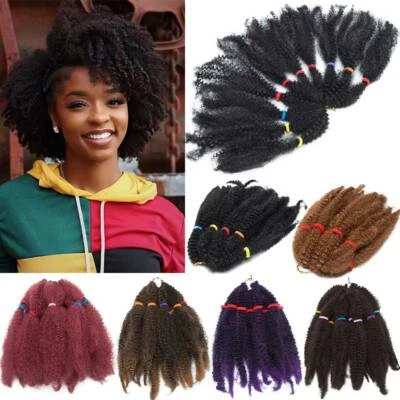 Mega THICK Kinky Afro Twist Crochet Braids Braid Hair Extension Ombre For Human - Image 1 of 4