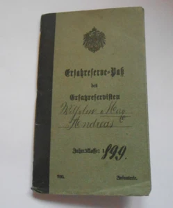 German PRE 1914 military service book militarpass with letter in English - Picture 1 of 17