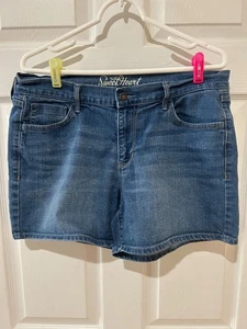 Ancien short femme bleu marine denim coeur doux taille 12 régulier - Photo 1/10