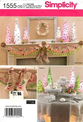 Simplicity 1555 Christmas Decorations Craft Sewing Pattern Uncut - Image 1 of 2