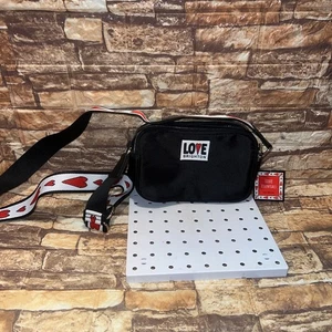 Brighton NWT’s “Love Essentials” Black Cross Body Bag With Heart ❤️ Strap 8”x4” - Picture 1 of 7
