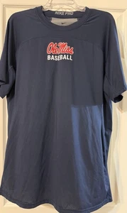 Camisa de béisbol Nike Ole Miss Rebels Pro ajustada para hombre azul marino XL emitida por el equipo - Imagen 1 de 5