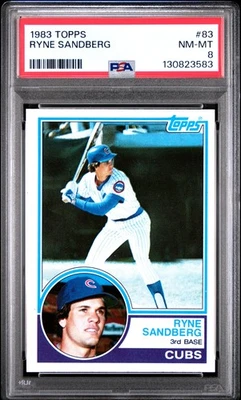1983 Topps No83 Ryne Sandberg PSA 8 почти как новая дебютант Chicago Cubs HOF - Изображение 1 из 2