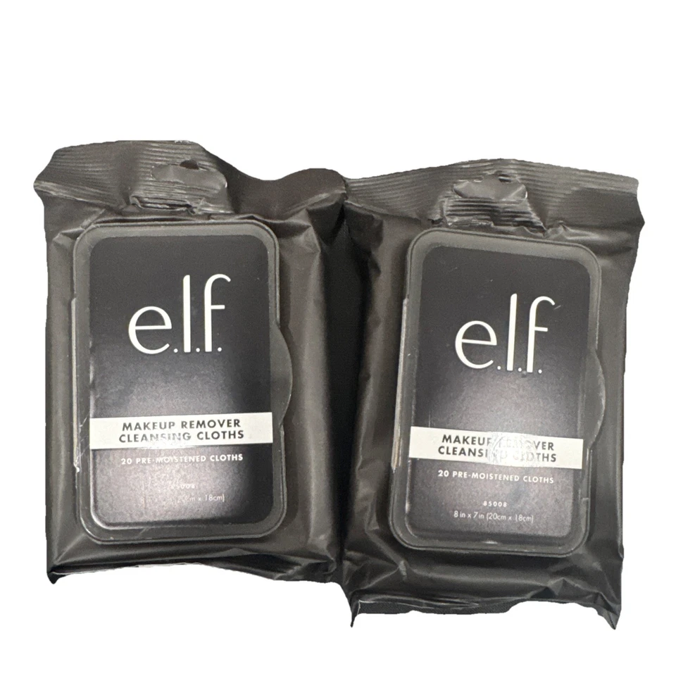 (2) e.l.f. Paños de limpieza desmaquillantes 20 unidades. Ea NUEVO PRECINTADO Foto 1 de 2