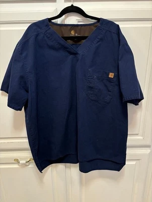 Carhartt Men's Scrub Top Shirt Pocket Navy Blue Size XXL - Image 1 of 4