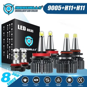 8-sides LED Headlights High Low Fog Light 6500K For 2013 2014 2015 Honda Accord - Picture 1 of 15