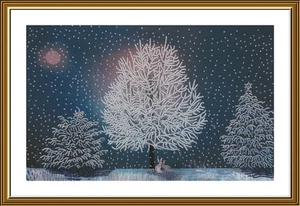 DIY Bead embroidery kit "In the silver forest" Magic Winter Craft Art Gift - Picture 1 of 1