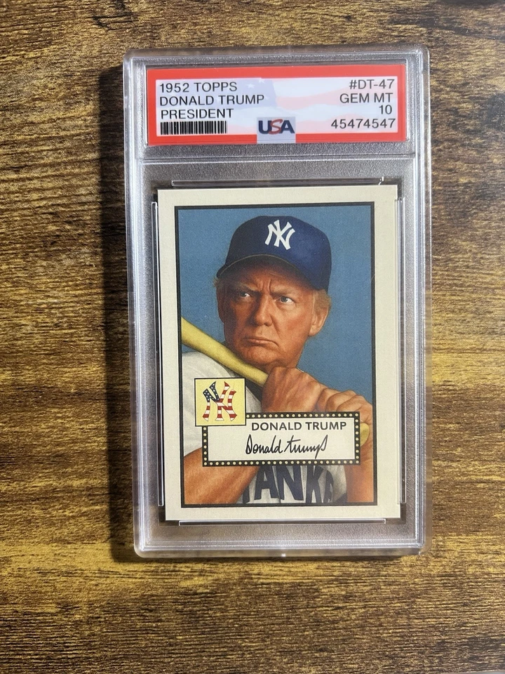 Donald Trump 1952 Topps Presidente Novato Mickey Mantle Estilo Personalizado EE. UU. 10 Losa Foto 1 de 1