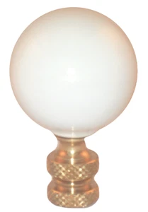 2″ White Porcelain Ball Finial 1/4-27 Harp Thread 2" Height - Picture 1 of 1