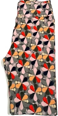 Leggings LuLaRoe Talla Única 2-10 AZUL Molinete Flor COLORIDO Rosa Naranja Azul Foto 1 de 2