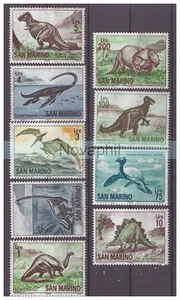 San Marine 1965 - Dino Dinosaurier Saurier Urtiere Papo - Serie Neu MNH - Bild 1 von 1