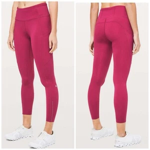 Lululemon Fast Free 7/8 Tight II *Nulux 25" Violet Red Size 10 - Picture 1 of 8