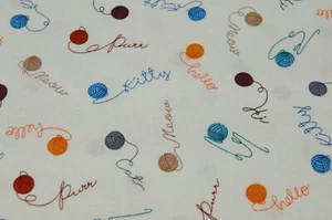 Patchworkstoff Michael Miller DC 8645 Strung Out- 50x110cm weiß Wolle Schrift - Picture 1 of 1