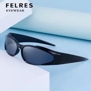 Y2K Hombres Mujeres Ovaladas Punk Gafas de Sol Aire Libre Conducción Ciclismo Gafas a Prueba de Viento Nuevas - Imagen 1 de 28