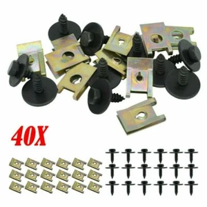 40Pcs Fastener Undertray Sheet U Nut Hex Screw Metal Fixing Clip - Picture 1 of 7