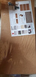 6 pcs 17 x 8 Wooden Frameless Cork Board Bulletin Bar Strip with push pins - Picture 1 of 4