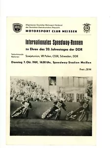 DDR Rennprogramm INTERNATIONALES SPEEDWAY-RENNEN 1969 Meißen Motorsport ADMV P88 - Picture 1 of 2