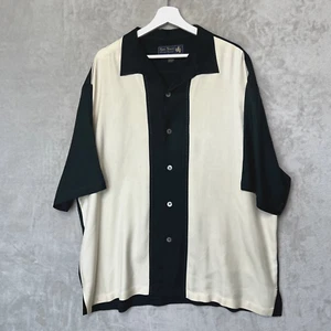 Camisa Nat Nast Luxury Originals 100 % seda para hombre XL negra marfil soprano - Imagen 1 de 18