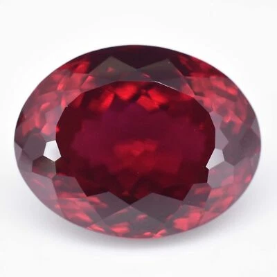 28,40ct 19x15mm Oval Natürlicher Roter Pyrop Granat FACETTED Edelstein, Mosambik - Bild 1 von 4