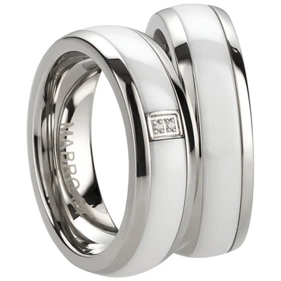 Ring Freundschaftsringe Partnerringe Verlobungsringe Edelstahl Ceramic + Gravur - Bild 1 von 4