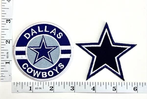 Embroidered Patch Set - Football - Dallas Cowboys - Iron-on - 2 Patch Set - NEW - Picture 1 of 1