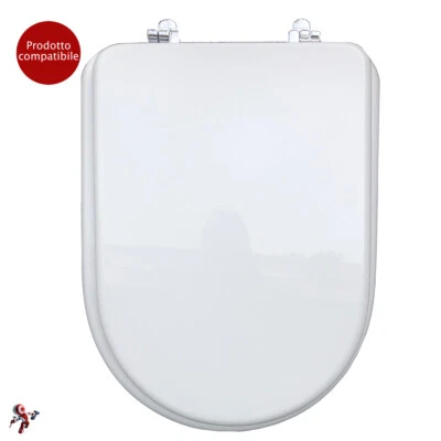 COPRIWATER SEDILE WC CESAME SINTESI BIANCO CERNIERE CROMATE - Immagine 1 di 4