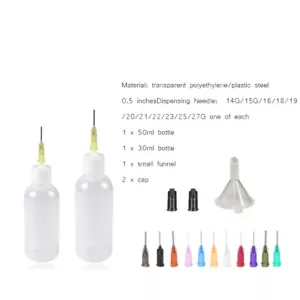 Empty Ink Oil Bottles Precision Paint Dropper Dispensing Needle Set - Bild 1 von 15