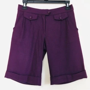 Vintage 90's Purple Wool blend 10 inches Suit short - Picture 1 of 15