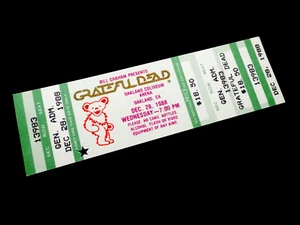 Grateful Dead Ticket Oakland Coliseum 12/28/88 12/28/1988 Dancing Bear NYE Run - Picture 1 of 12