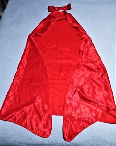 Orange-Red Satiny Vampire Cape Bowtie Childs Halloween Costume Accessories 4-6X - Picture 1 of 12