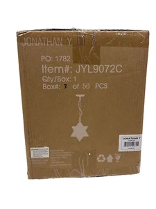 Jonathan Y Stella 12 in. Nickel Moravian Star Metal/Clear Glass 1-Light Pendant - Picture 1 of 2
