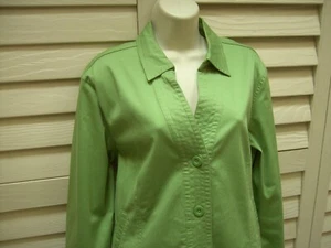 NEU Coldwater Creek PL limettengrüne Frühlingsjacke 2 Seitentaschen Knöpfe - Bild 1 von 4