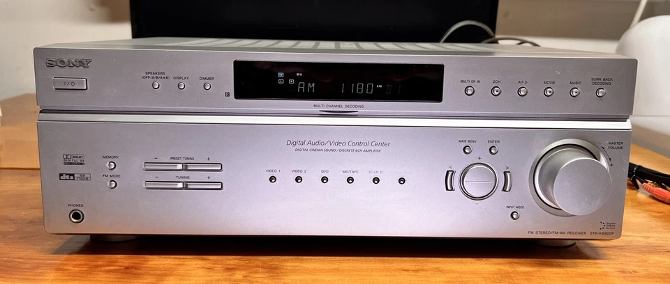 Sony STR-K6800P Receiver HiFi Stereo 6.1 Channel Home Theater AM/FM Audio Silver - Image 1 of 4