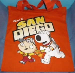 Family Guy Road to San Diego Brian & Stewie Tote Bag - SDCC 2018 Limited Promo - Picture 1 of 2
