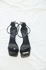 Gianni Bini Layney Patent Square Toe Strappy Dress Sandals Size 8 1/2 Black