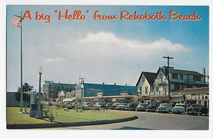 Cartolina d'epoca Rehoboth Beach DE Delaware lungomare vista viale - Foto 1 di 4