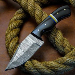 ALONZO HANDGEFERTIGTES DAMASTSTAHL FIX KLINGE BUSHCRAFT MESSER MIT MICARTA 4579 - Bild 1 von 7