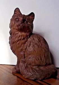 RARE 8" SITTING PERSIAN CAT CAST IRON DOOR STOP Nice Patina - Picture 1 of 5