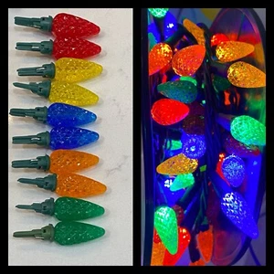GE LED C-5 Loose Bulbs 10 Ct Multi (StayBright) Green Base (Long) - Picture 1 of 4