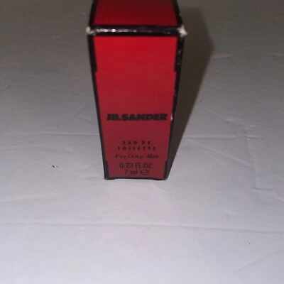 Feeling Man by Jil Sander Eau de Toilette Splash MINI tamanho de viagem 0,23 fl oz novo na caixa - Imagem 1 de 4