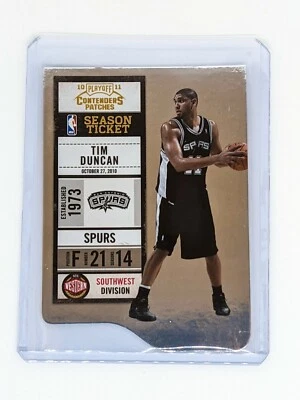 2010-11 Panini Playoff Contenders Patches Gold Die-Cut #44 Tim Duncan /99 Spurs - Image 1 of 2