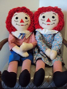 Plüsch Raggedy Ann & Andy Puppen 36 Zoll groß Vintage von Applause - Bild 1 von 7