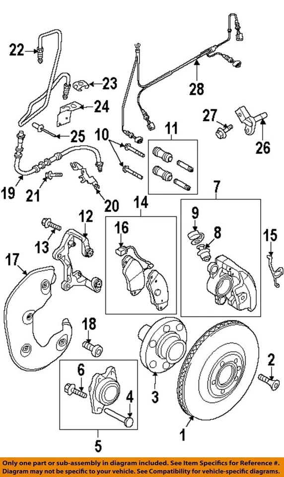 Componentes de freno - Pastillas de freno AUDI OEM 12-17 A5 Quattro 8R0698151AG Foto 1 de 1