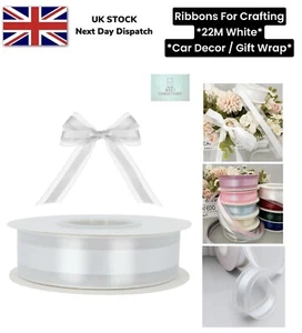 Nastri per Artigianato 22M Nastro Bianco Decorazione Matrimonio Compleanno Torta Decoratio - Foto 1 di 14