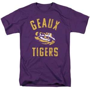 Louisiana State University Adult T-Shirt LSU Official Tiger Logo, Purple S-4XL - Picture 1 of 6